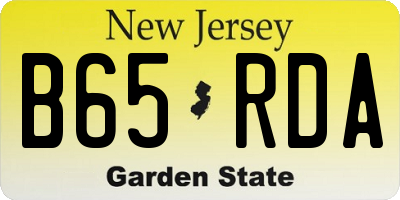 NJ license plate B65RDA