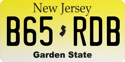 NJ license plate B65RDB