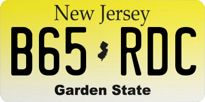 NJ license plate B65RDC