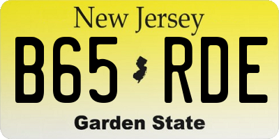 NJ license plate B65RDE