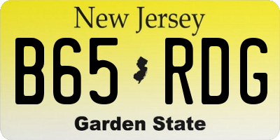 NJ license plate B65RDG
