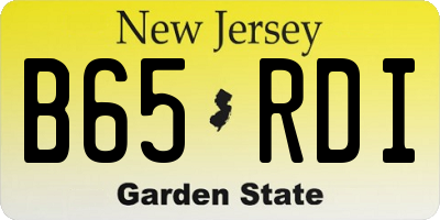 NJ license plate B65RDI