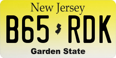 NJ license plate B65RDK