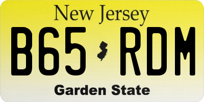 NJ license plate B65RDM