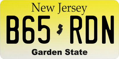 NJ license plate B65RDN