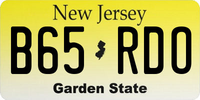 NJ license plate B65RDO