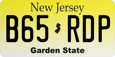 NJ license plate B65RDP
