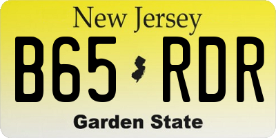 NJ license plate B65RDR