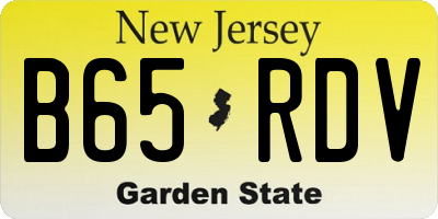 NJ license plate B65RDV