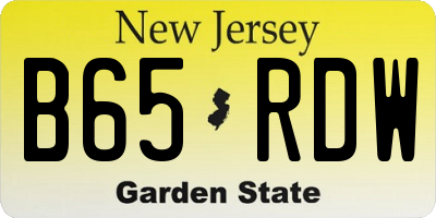 NJ license plate B65RDW