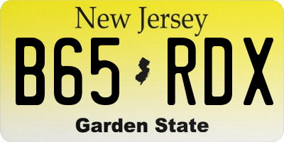 NJ license plate B65RDX
