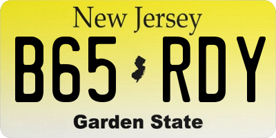 NJ license plate B65RDY