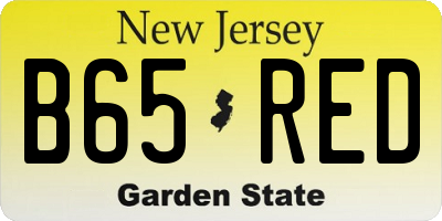 NJ license plate B65RED
