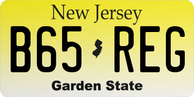 NJ license plate B65REG
