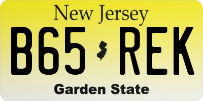 NJ license plate B65REK