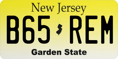 NJ license plate B65REM