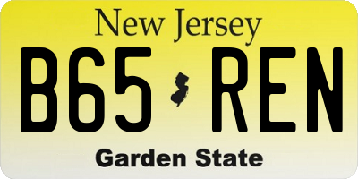 NJ license plate B65REN