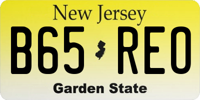 NJ license plate B65REO