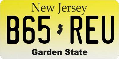 NJ license plate B65REU