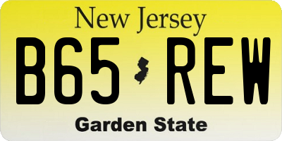 NJ license plate B65REW