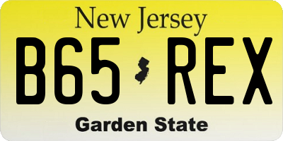 NJ license plate B65REX