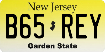 NJ license plate B65REY