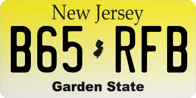 NJ license plate B65RFB