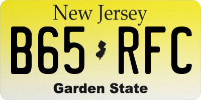 NJ license plate B65RFC