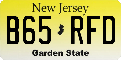 NJ license plate B65RFD