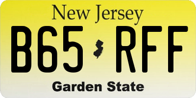 NJ license plate B65RFF