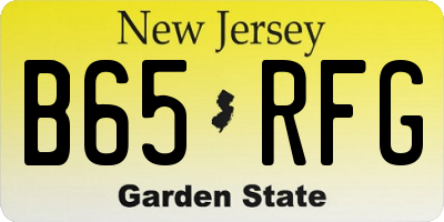 NJ license plate B65RFG
