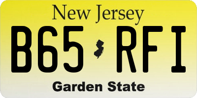 NJ license plate B65RFI