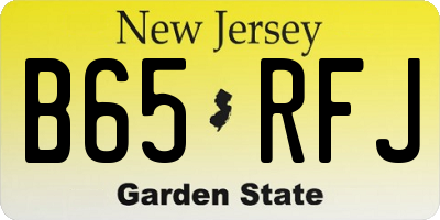 NJ license plate B65RFJ