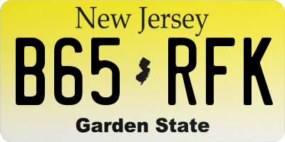 NJ license plate B65RFK