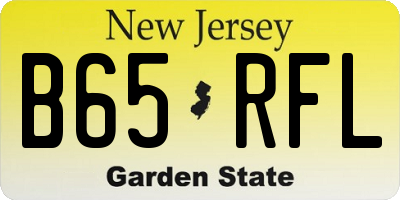 NJ license plate B65RFL