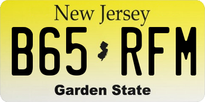 NJ license plate B65RFM