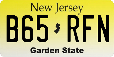 NJ license plate B65RFN
