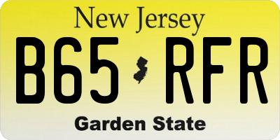 NJ license plate B65RFR