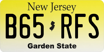 NJ license plate B65RFS