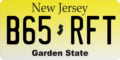 NJ license plate B65RFT