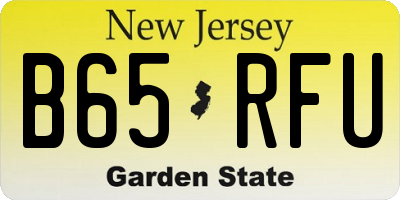 NJ license plate B65RFU