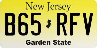 NJ license plate B65RFV