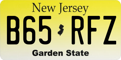 NJ license plate B65RFZ