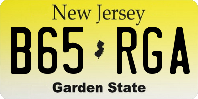 NJ license plate B65RGA