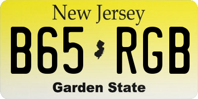 NJ license plate B65RGB
