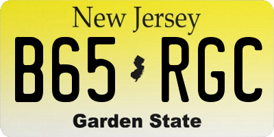 NJ license plate B65RGC