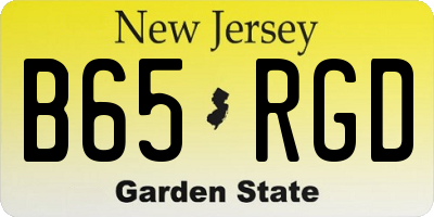 NJ license plate B65RGD