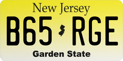 NJ license plate B65RGE