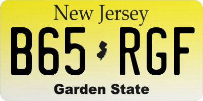 NJ license plate B65RGF
