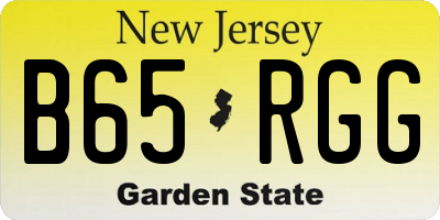 NJ license plate B65RGG